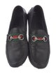 Gucci Web Accent Leather Loafers
