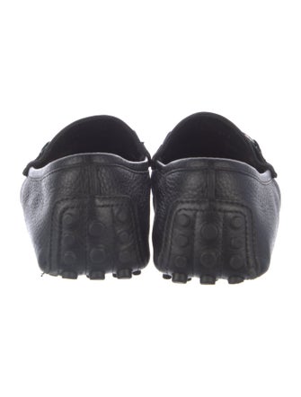 Gucci Web Accent Leather Loafers