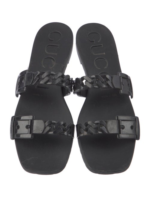 Gucci Chain-Link Accent Rubber Slides