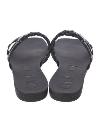 Gucci Chain-Link Accent Rubber Slides