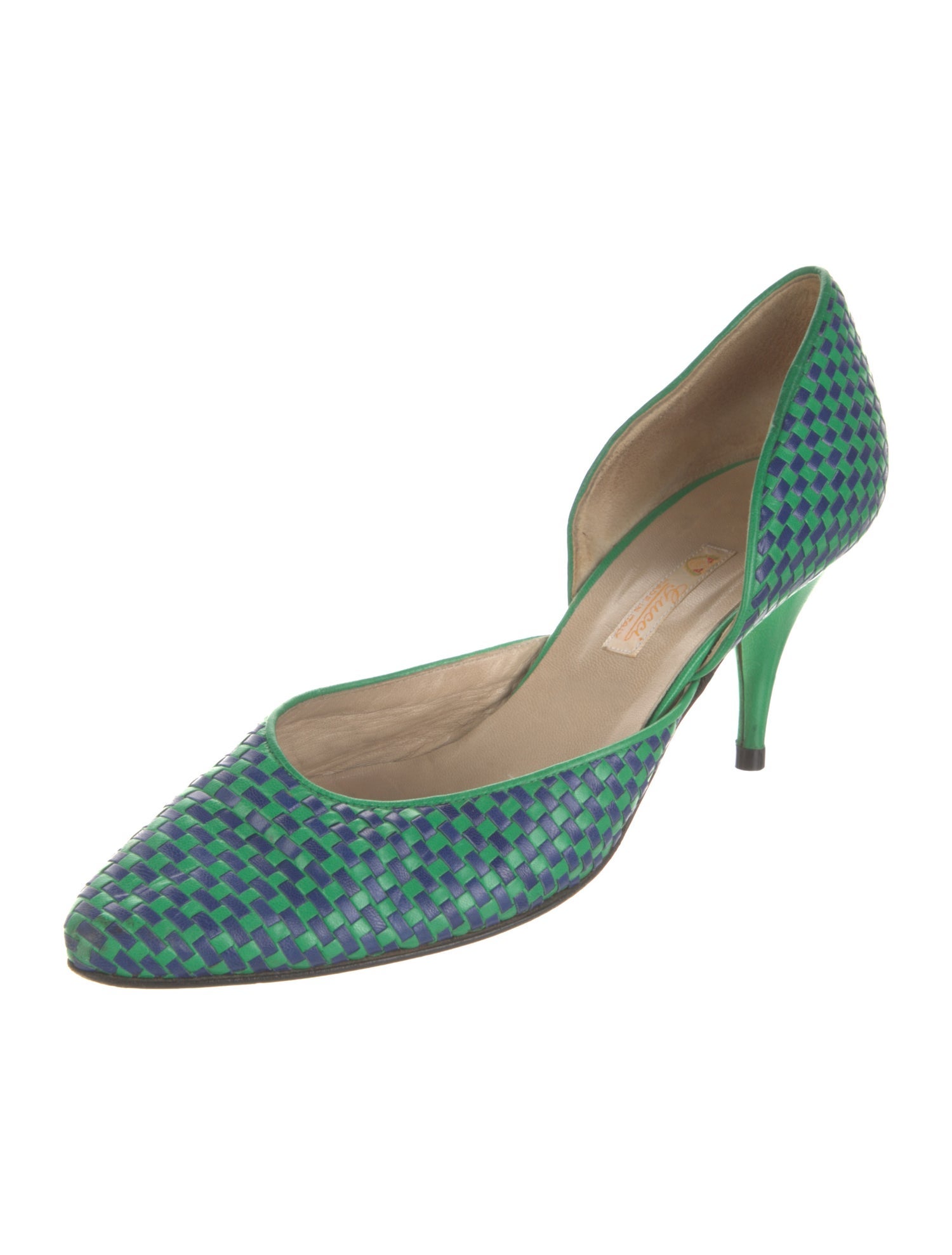 Gucci Leather Printed D'Orsay Pumps