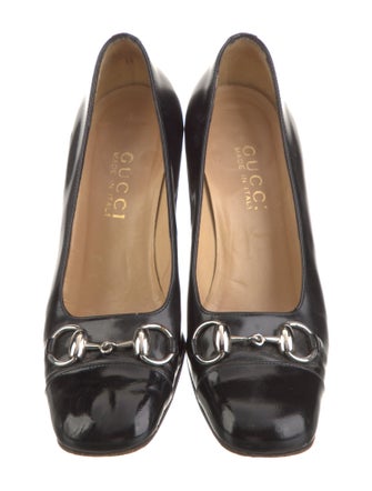 Gucci Horsebit Accent Patent Leather Pumps
