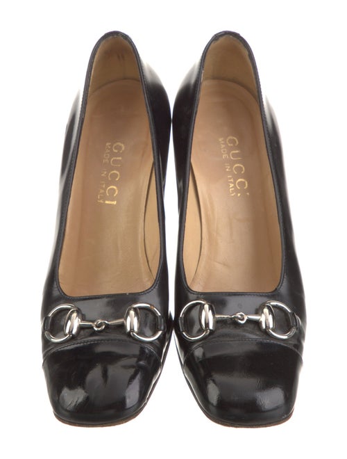 Gucci Horsebit Accent Patent Leather Pumps