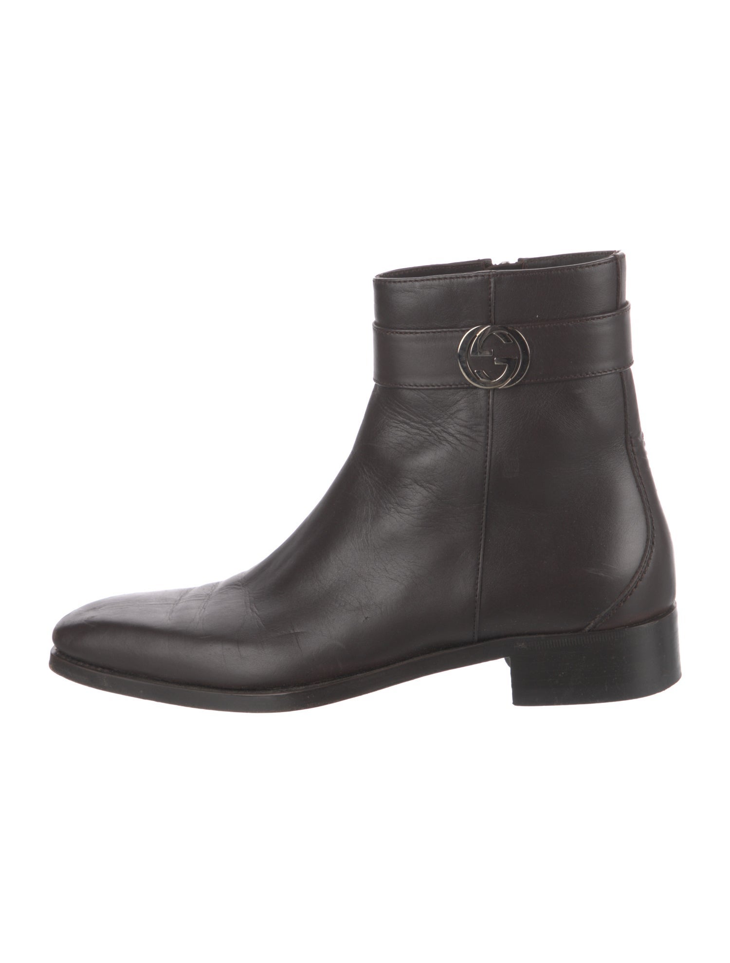 Gucci Interlocking G Logo Leather Boots