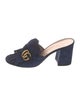 Gucci Double G Logo Suede Slides