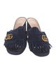 Gucci Double G Logo Suede Slides