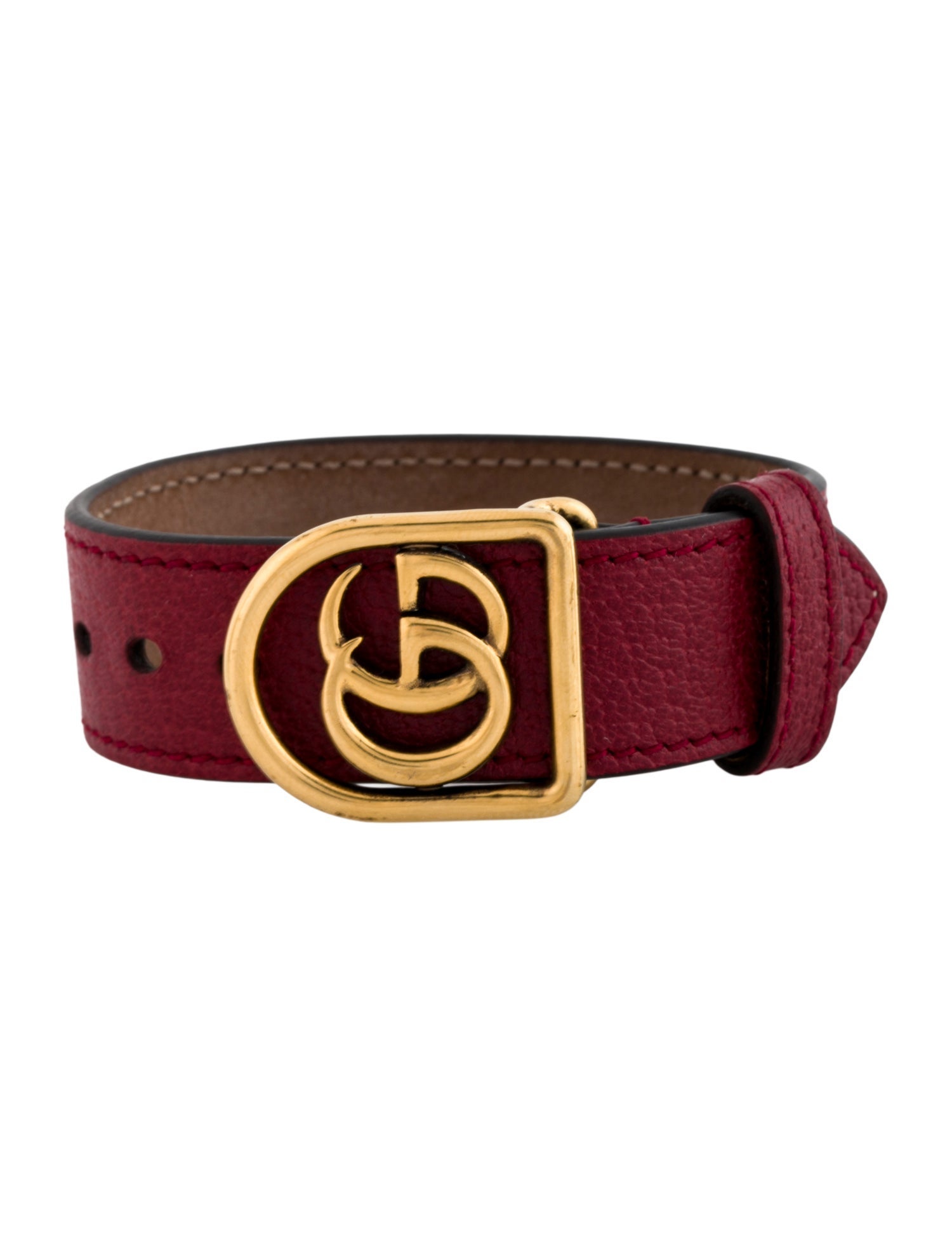 Gucci Leather Double G Wrap Bracelet