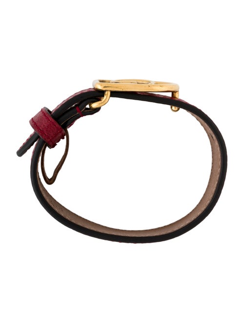 Gucci Leather Double G Wrap Bracelet