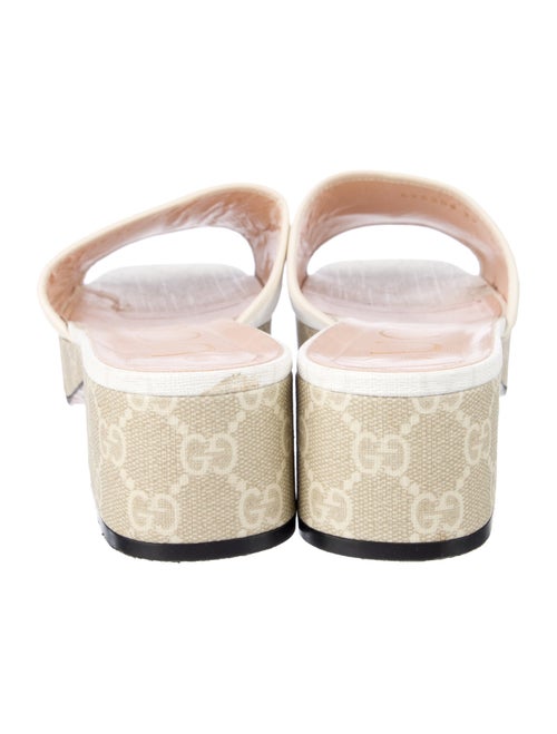 Gucci GG Supreme Leather Trim Embellishment Slides