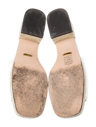 Gucci GG Supreme Leather Trim Embellishment Slides