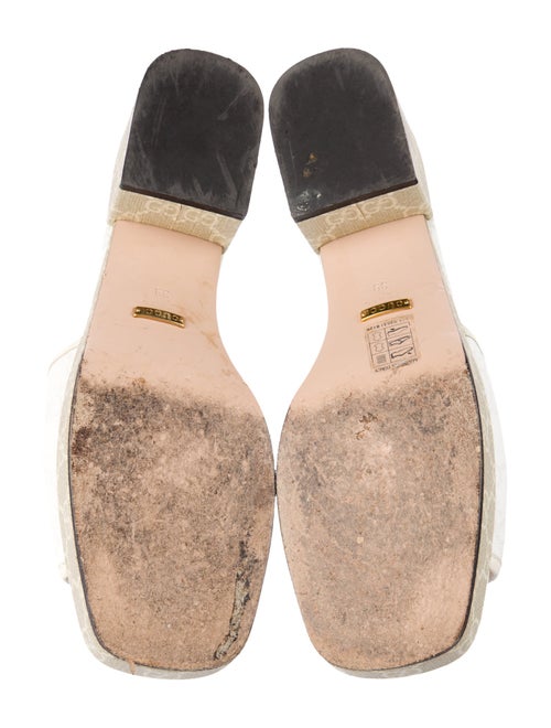 Gucci GG Supreme Leather Trim Embellishment Slides