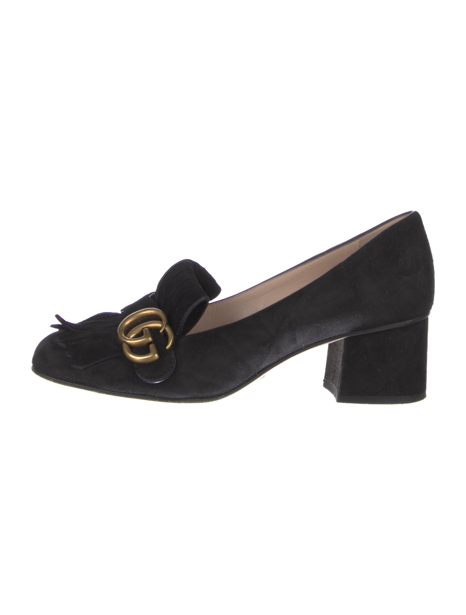 Gucci Double G Logo Suede Pumps