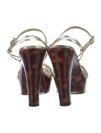 Gucci Double G Logo Leather Sandals