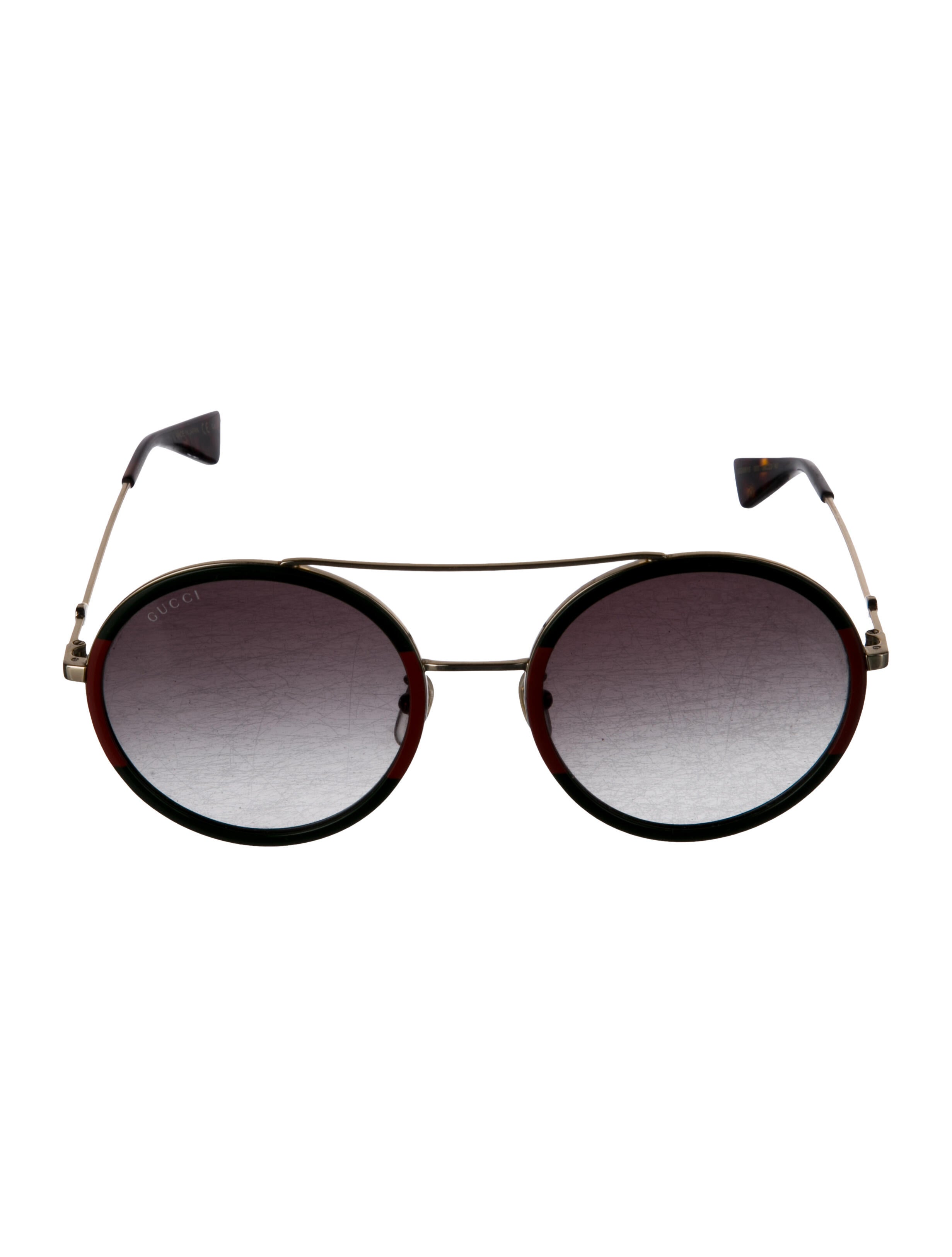Gucci Web Accent Round Sunglasses