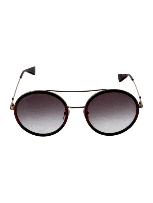 Gucci Web Accent Round Sunglasses