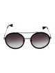 Gucci Web Accent Round Sunglasses