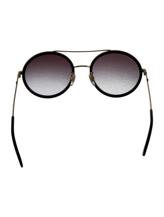 Gucci Web Accent Round Sunglasses