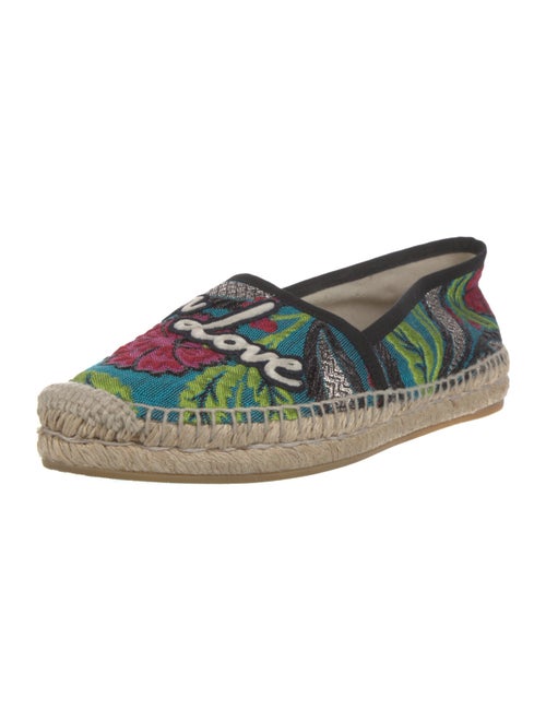 Gucci Floral Print Embroidered Accent Espadrilles
