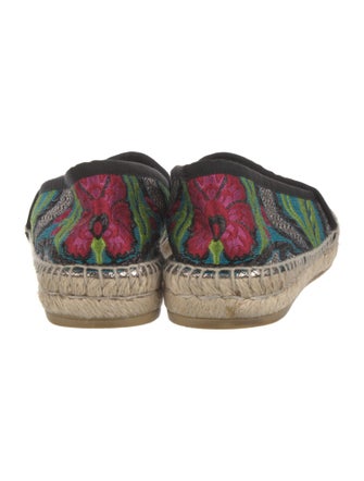 Gucci Floral Print Embroidered Accent Espadrilles