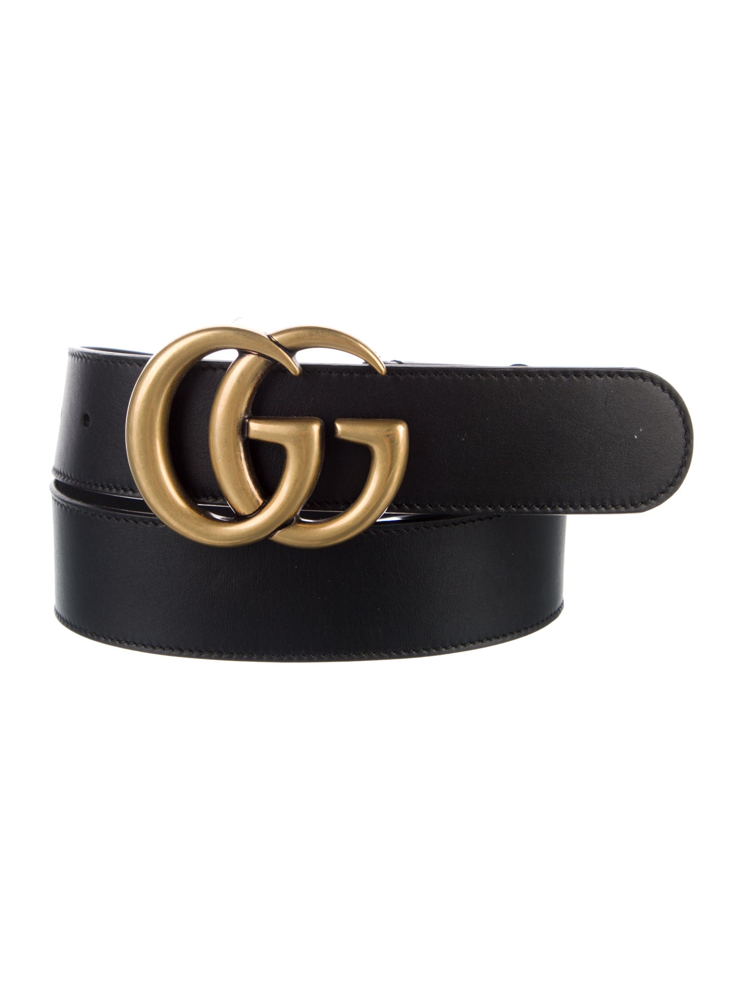 Gucci Double G Logo Leather Belt