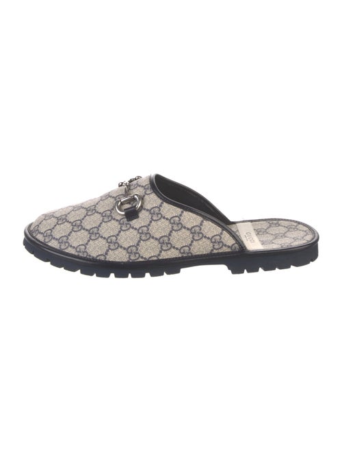 Gucci GG Supreme Leather Trim Embellishment Slides