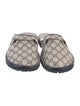 Gucci GG Supreme Leather Trim Embellishment Slides