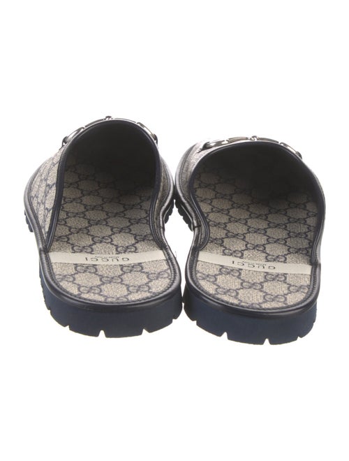 Gucci GG Supreme Leather Trim Embellishment Slides