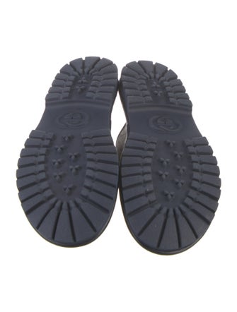 Gucci GG Supreme Leather Trim Embellishment Slides