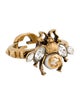 Gucci Faux Pearl & Crystal Double G Bee Ring