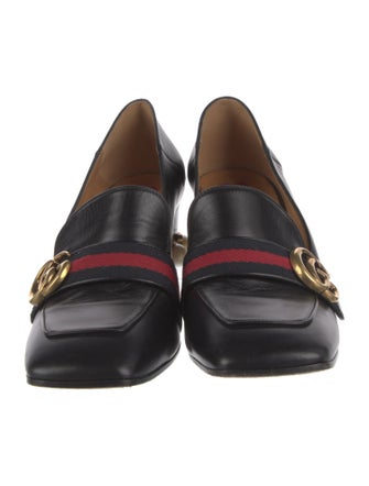 Gucci Faux Pearl Accents Leather Pumps