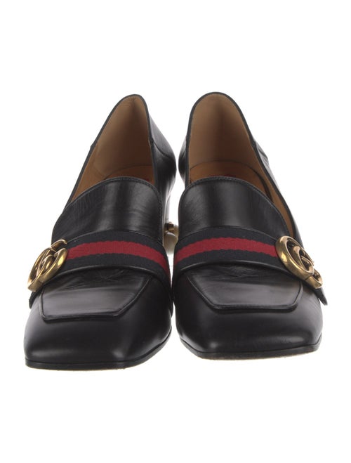 Gucci Faux Pearl Accents Leather Pumps