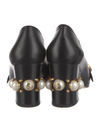 Gucci Faux Pearl Accents Leather Pumps