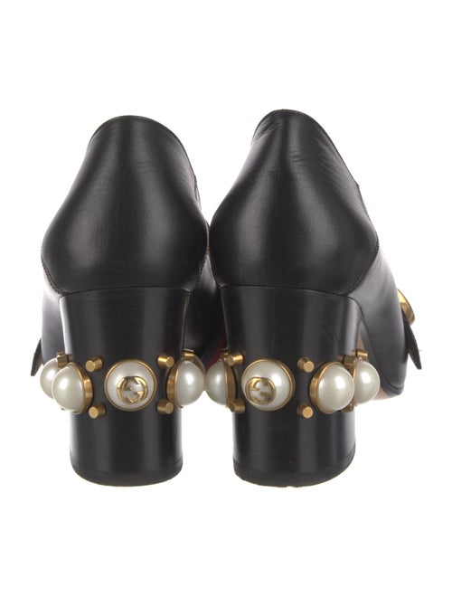 Gucci Faux Pearl Accents Leather Pumps