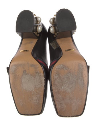 Gucci Faux Pearl Accents Leather Pumps