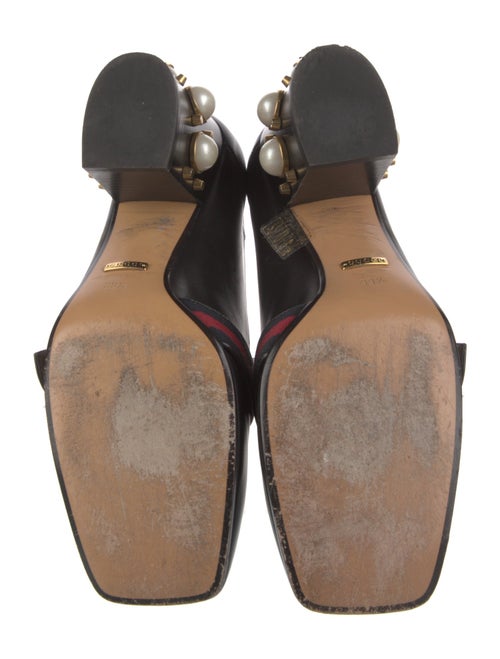 Gucci Faux Pearl Accents Leather Pumps