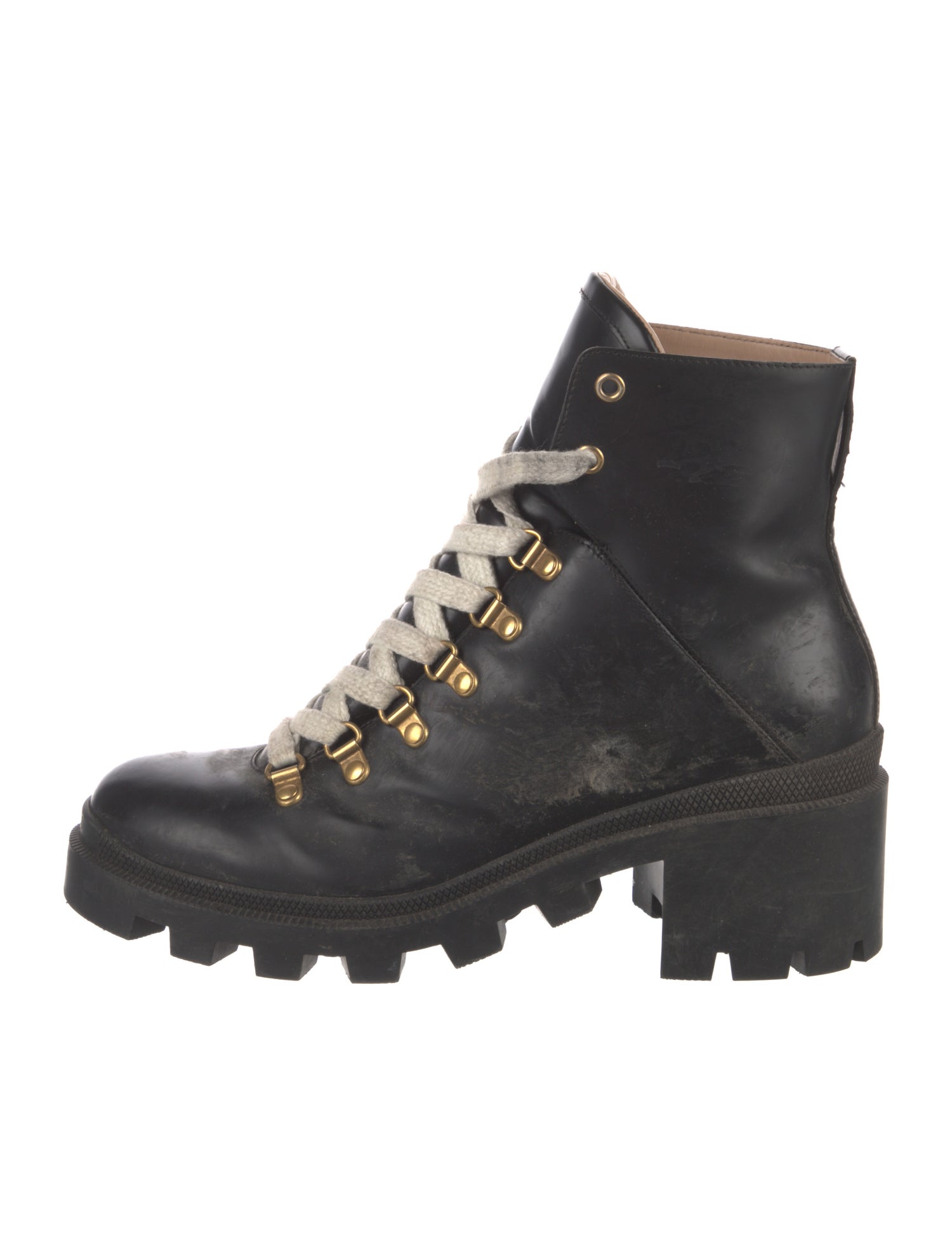 Gucci Leather Combat Boots
