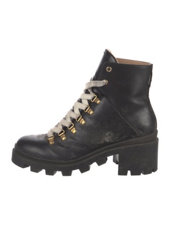 Gucci Leather Combat Boots