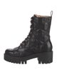 Gucci GG Logo Leather Combat Boots