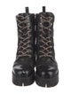 Gucci GG Logo Leather Combat Boots