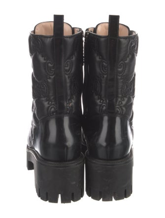 Gucci GG Logo Leather Combat Boots