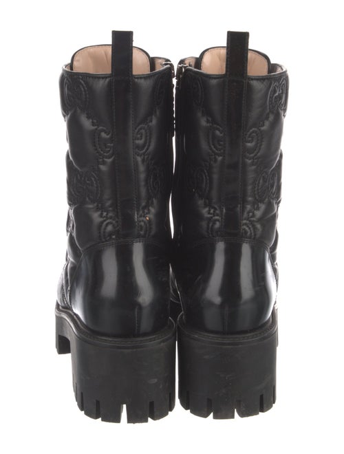 Gucci GG Logo Leather Combat Boots