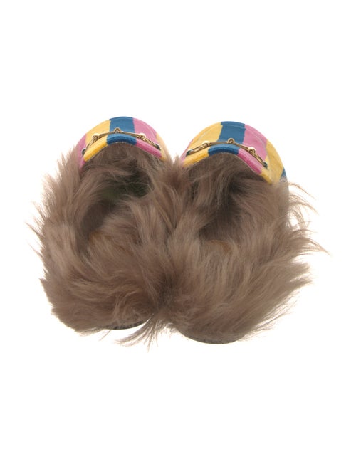 Gucci Velvet Colorblock Pattern Mules