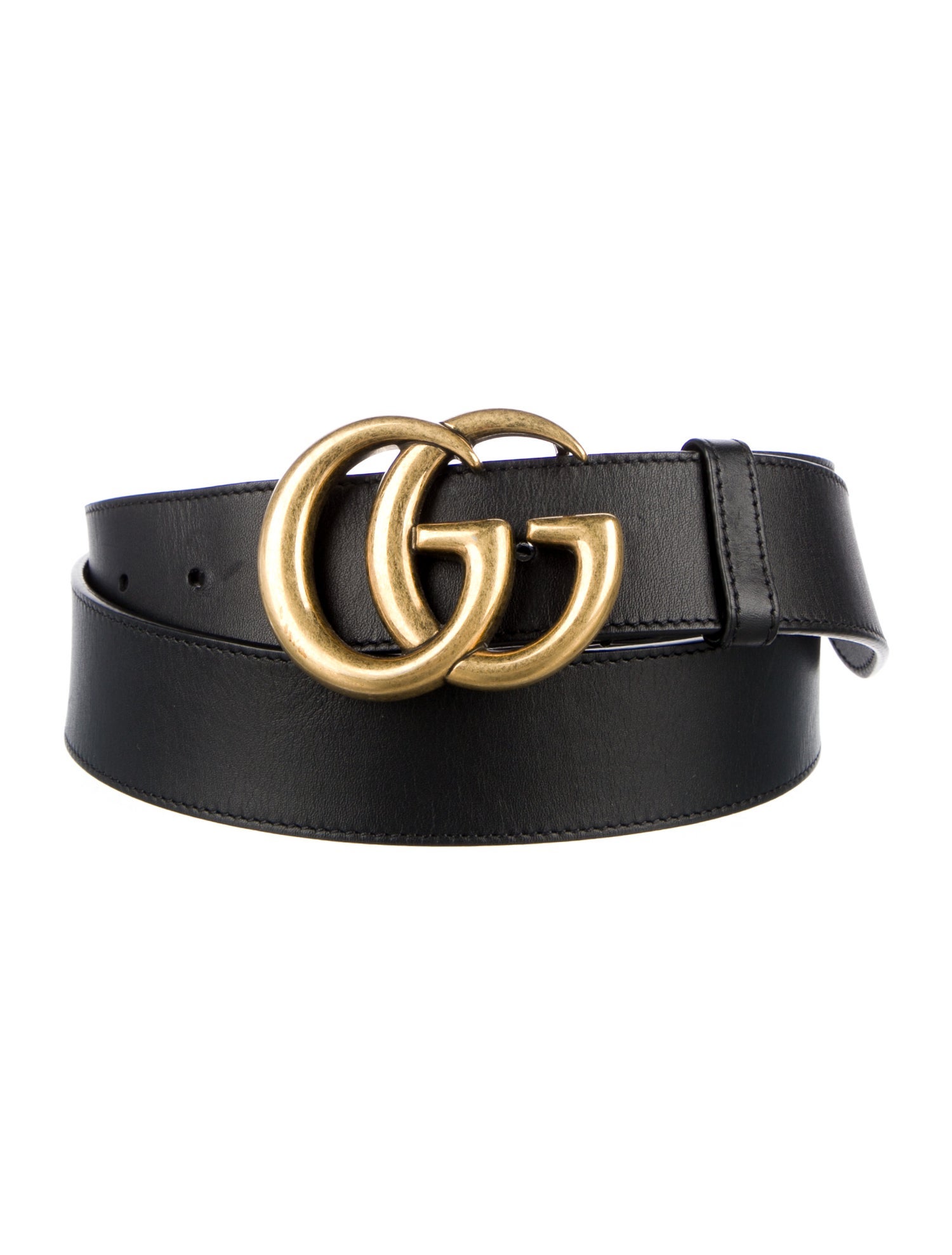 Gucci Double G Logo Leather Belt w/ Tags
