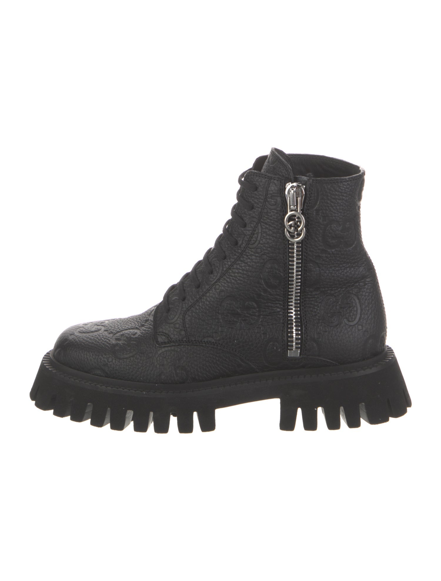 Gucci Leather Combat Boots