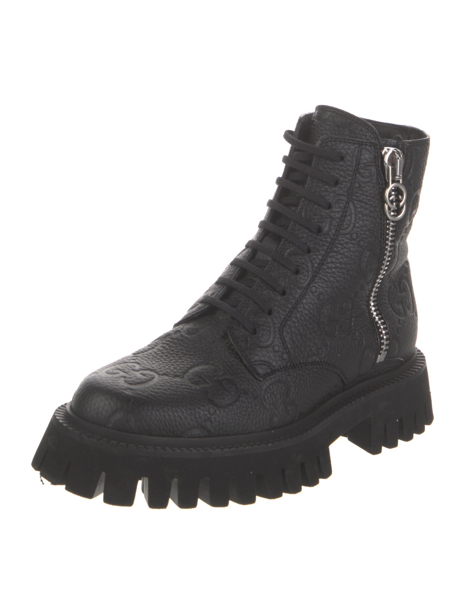 Gucci Leather Combat Boots