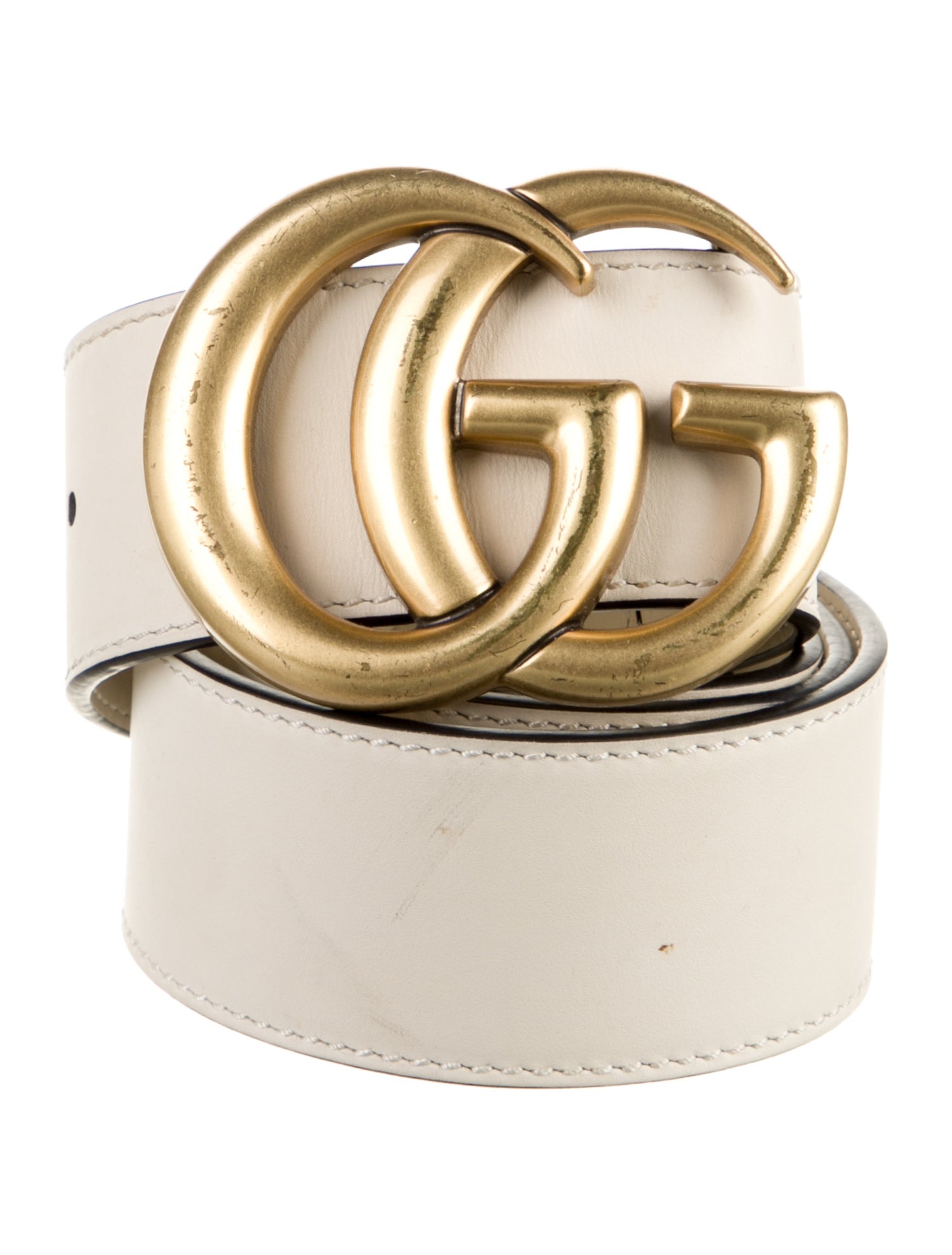 Gucci Double G Logo Leather Belt