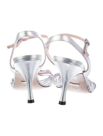 Gucci Interlocking G Logo Leather Slingback Sandals