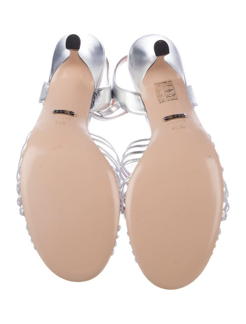 Gucci Interlocking G Logo Leather Slingback Sandals