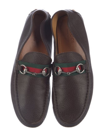Gucci Web Accent Leather Drivers