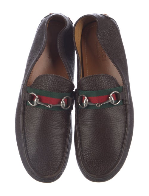 Gucci Web Accent Leather Drivers